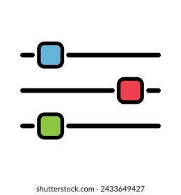 Lautstärkeregler-Symbol, Filter-Sound-Symbol-Taste, Schalter Vorzeichen Vektor-Illustration .