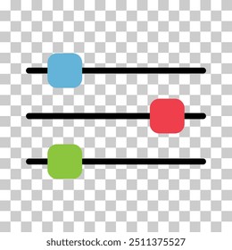 Volume mixer control icon, filter sound symbol button, switch sign vector illustration .