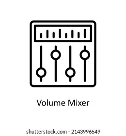 Volume Mixer vector outline icon for web isolated on white background EPS 10 file