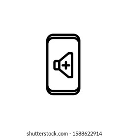 Volume up Mobile phone icon vector in modern flat style for web, graphic and mobile design. Mobile phone icon vector isolated on white background
