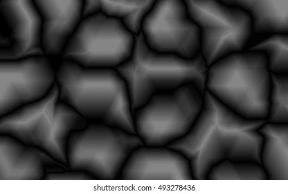 Volume monochrome pattern of geometric shapes. Shades of gray. Polygons and folds.