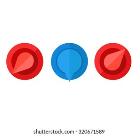 Volume music control knob icon, modern minimal flat design style. Vector illustration with long shadow, user interface round button