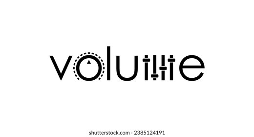 Volume music control logo on white background.