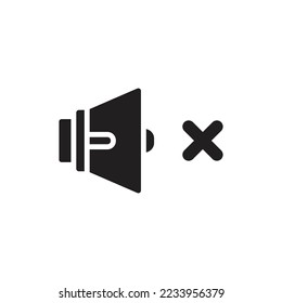 Volume Mute Filled Icon Vector Illustration