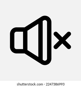 Volume mute icon in line style about multimedia, use for website mobile app presentation