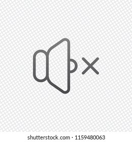 volume mute icon. On grid background