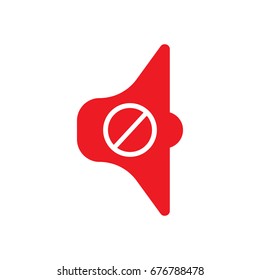 Volume mute icon, on white background