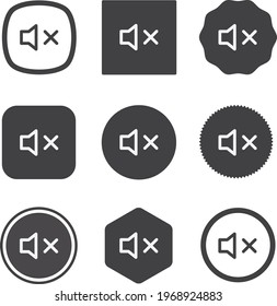 volume mute icon . web icon set . icons collection. Simple vector illustration.