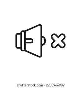 Volume Mute Outline Icon Vector Illustration