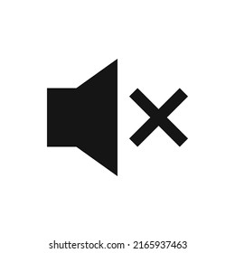 Volume mute solid icon. Sound off glyph vector symbol.