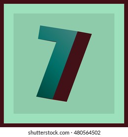 Volume number "7" with a frame. Vector illustration