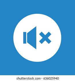 Volume off icon on blue background