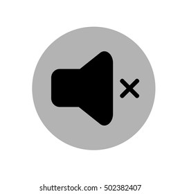 Volume off media player icon illustration. No sound vector icon. Black and gray icon