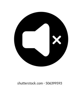 Volume off media player icon illustration. No sound vector icon. Black and white icon