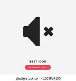 Volume off sign icon vector , sound modern symbol vector illustration for web and mobil app isolated on grey background
