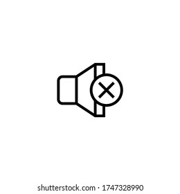 Volumen del icono del altavoz en el icono de estilo de línea negra, estilo aislado en fondo blanco