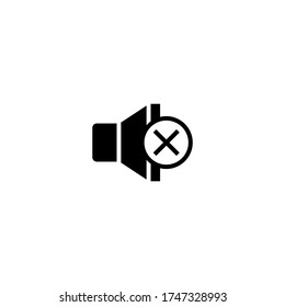 Volumen del icono del altavoz en glifo plano negro, estilo relleno aislado en fondo blanco
