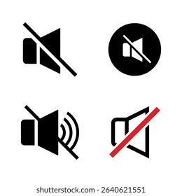 Volume Off Symbol Pack – Silence Speaker UI Icons