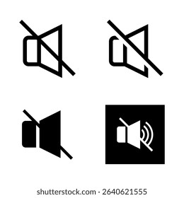 Volume Off Symbol Pack – Silence Speaker UI Icons