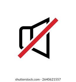 Volume Off Vector Icon – Audio Mute Flat Design