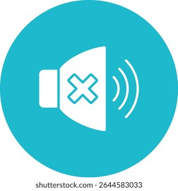 Ícone de vetor Volume desativado. Pode ser usado para impressão, aplicativos móveis e da Web.