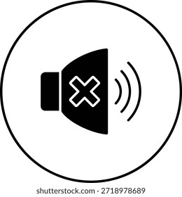 Icono de volumen desactivado del Vector. Se puede utilizar para aplicaciones de impresión, móviles y de Web.