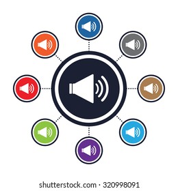 Volume on icon for web and mobile