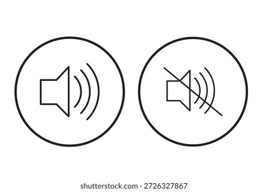 Ícone de volume ativado e desativado definido
