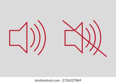 Ícone de volume ativado e desativado definido
