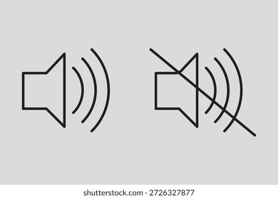 Ícone de volume ativado e desativado definido