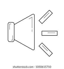 Volume on vector line icon isolated on white background. Volume on line icon for infographic, website or app. Icon designed on a grid system.