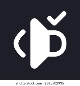 Volume on white pixel perfect solid ui icon. Sound quality. Video editor setting. Silhouette symbol for dark mode. Glyph pictogram on black space for web, mobile. Vector isolated image