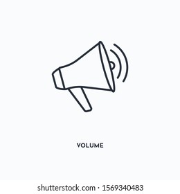 Volume outline icon. Simple linear element illustration. Isolated line Volume icon on white background. Thin stroke sign can be used for web, mobile and UI.