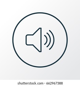 Volume Outline Symbol. Premium Quality Isolated Audio Level Element In Trendy Style.