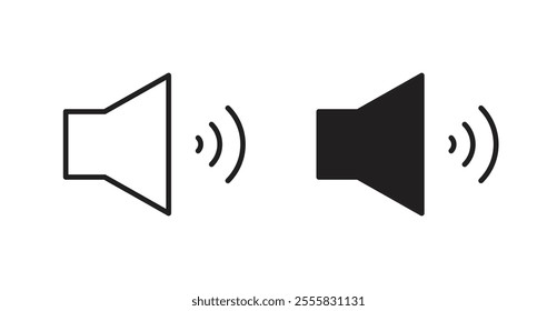 Volume outlined and solid icon vector collection.