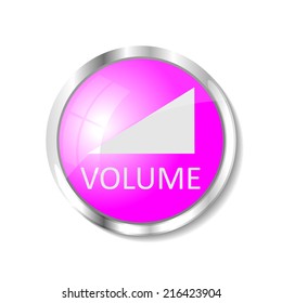 Volume  pink  button or icon vector illustration