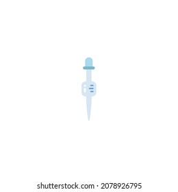 Vector de Icono plano de tubería de volumen, icono de herramientas de laboratorio químico.