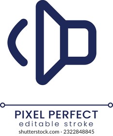 Volume pixel perfect linear ui icon. Loud ringtone for smartphone. Music playing. GUI, UX design. Outline isolated user interface element for app and web. Editable stroke. Poppins font used