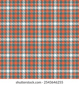 Volume plaid texture seamless, 40s background fabric vector. Hispanic pattern textile tartan check in cyan and red colors palette.