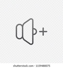 volume plus icon. On grid background