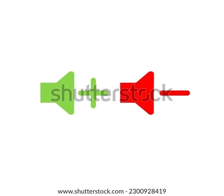 Volume plus and minus icon. Sound volume increase plus and minus icon vector design and illustration.
