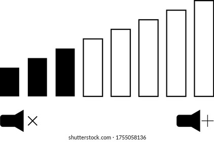 volume plus and minus outline vector icon