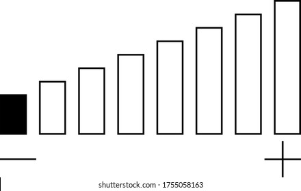 volume plus and minus outline vector icon