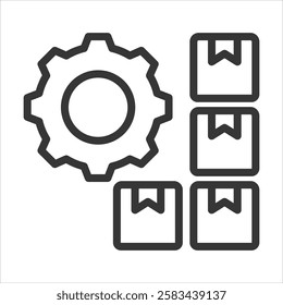 Volume Production Outline Icon Vector Illustration