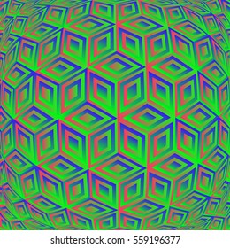 volume psychedelic  background with vivid colorful cubes. vector 