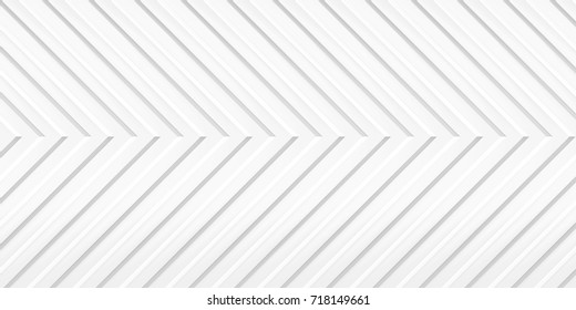 Volume realistic embossing texture, arrow, corner strips, white 3d geometric pattern, design vector light background