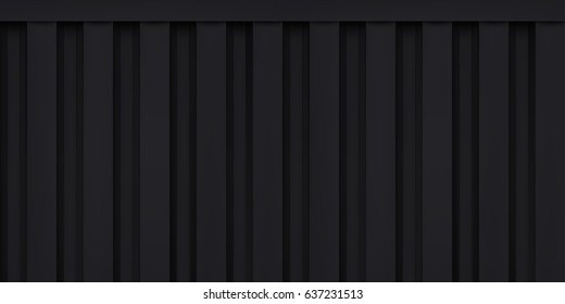 Volume realistic embossing texture, iron fence, black 3d geometric pattern, design vector dark background