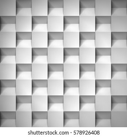 Volume realistic texture, cubes, gray 3d geometric pattern, design vector background