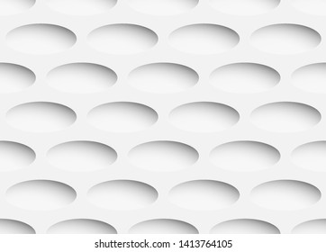 Volume realistic texture, gray 3d ellipse shape geometric pattern, design vector seamless Abstract background. use for wallpaper, webpage, tiling, layout
