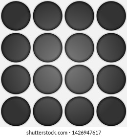 Volume realistic texture, gray 3d Circle geometric pattern, design vector seamless Abstract background. use for wallpaper, webpage, tiling, layout